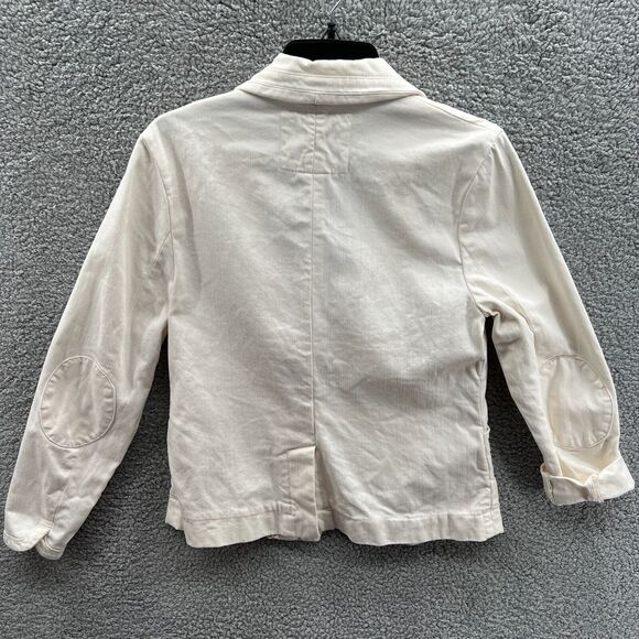 Anthropologie Cartonnier Women's Size 8 Denim Kittery Blazer Jacket Elbow Patch - Picture 6 of 12